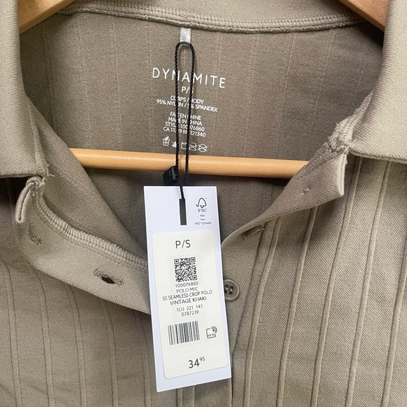 BN dynamite seamless crop polo in vintage khaki colour - Picture 3 of 3